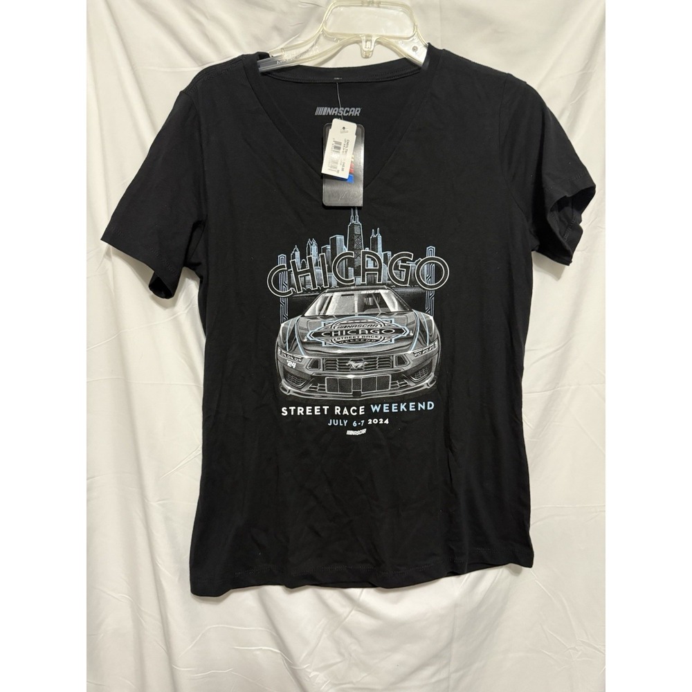 NASCAR Chicago Street Race 2023 Womens Medium Graphic Tee Black NWT $40